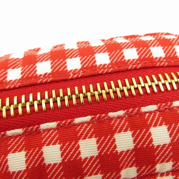 Miu Miu FAILLE Gingham Check Pouch Red - Picture 4 of 11